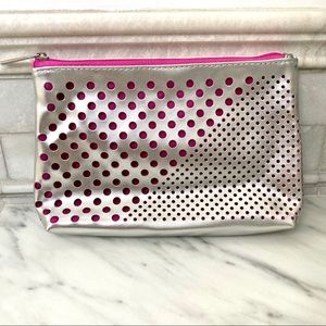 Clinique Silver Makeup Cosmetic Toiletry Bag